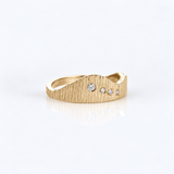 Martina Hamilton Seashore | Solid Gold with Rub Over Natural Diamonds Trail Ring