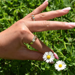 Martina Hamilton Seashore | Solid Gold with Rub Over Natural Diamonds Trail Smooth Ring