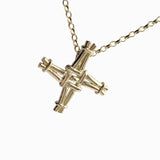 St. Brigid Cross | 9ct Solid Gold Flat Reed Pendant Small