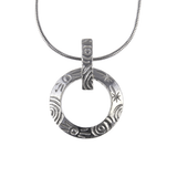 Heaven |Sterling Silver Circle with Bar Pendant